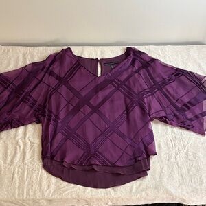 WHBM Purple Draped Blouse Size M